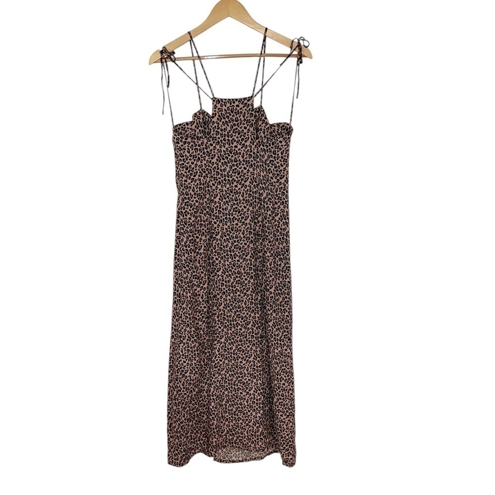 NEW Topshop Love at First Scroll Split Side Midi Dress Leopard Print - Picture 5 of 5